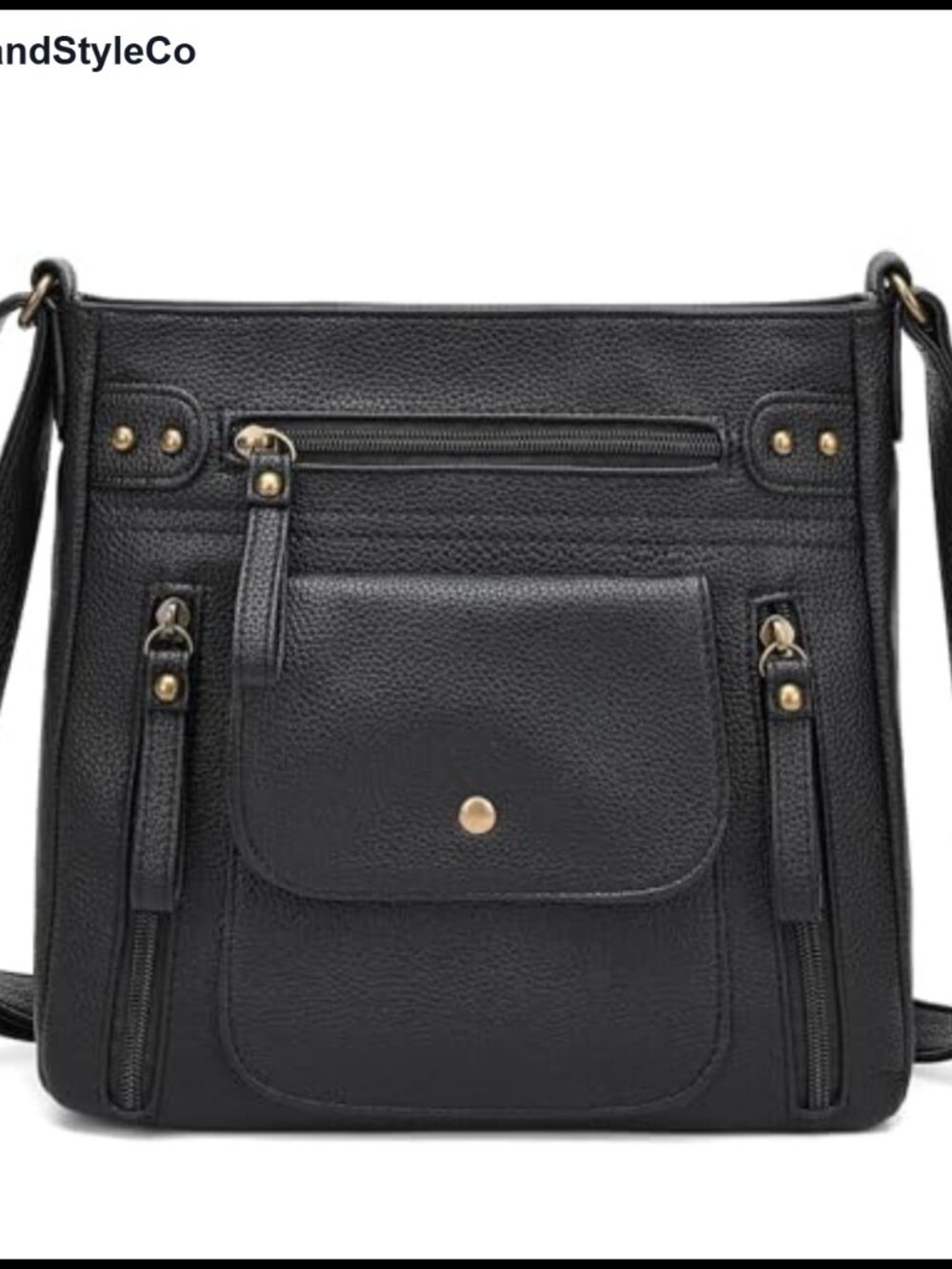 PU Leather Crossbody Bag Women Adjustable Sling Shoulder Purse Multi Pocket
